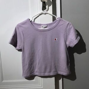 lilac purple Champion crop top